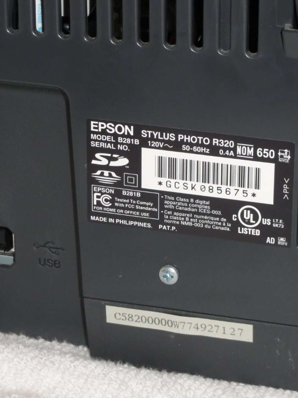 Epson Stylus Photo R320 Inkjet Color Printer Tested w/Photo Paper - Picture 9 of 10